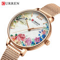 CURREN 9059 Women Watch Top Brand Luxury Gold Female Waterproof Clock Stainless Steel Bracelet Flower Classic Ladies Wristwatch